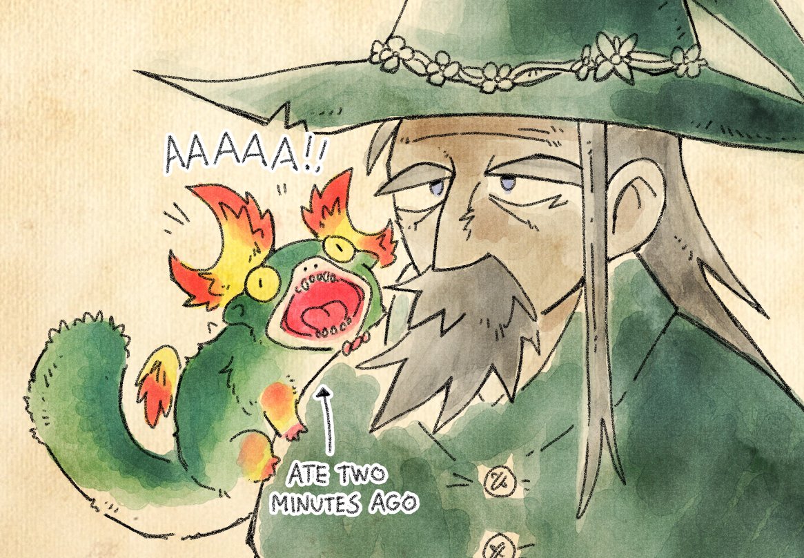 Setzeri's tweet photo. Imagine having a screaming fluff dragon as your familiar. https://t.co/mCRPL7klPA