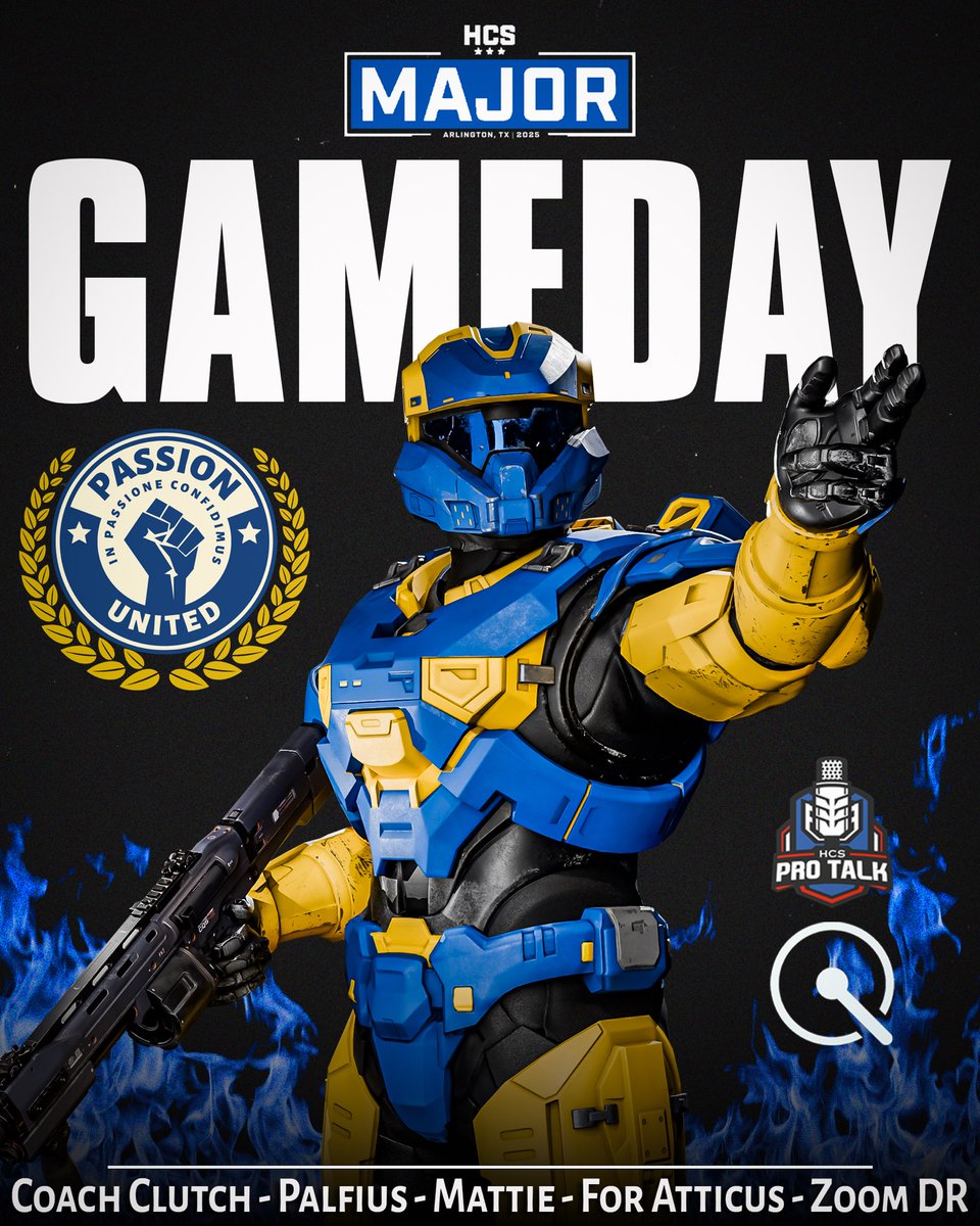 PassionUnitedGG's tweet photo. Major 1, Season 4 of @HCS starts now!
Catch us in the Open Bracket, bringing the Passion. Let’s make today special.
Cheering on our guys all day long💙💛
#HCSArlington25
📋@Coach_CLUTCH
🎮@Palfius_
🎮@MattieMathias_
🎮@atticusfours
🎮@DaltonRagon
#PassionWINS | #WhenWe https://t.co/illIq0Qcw5