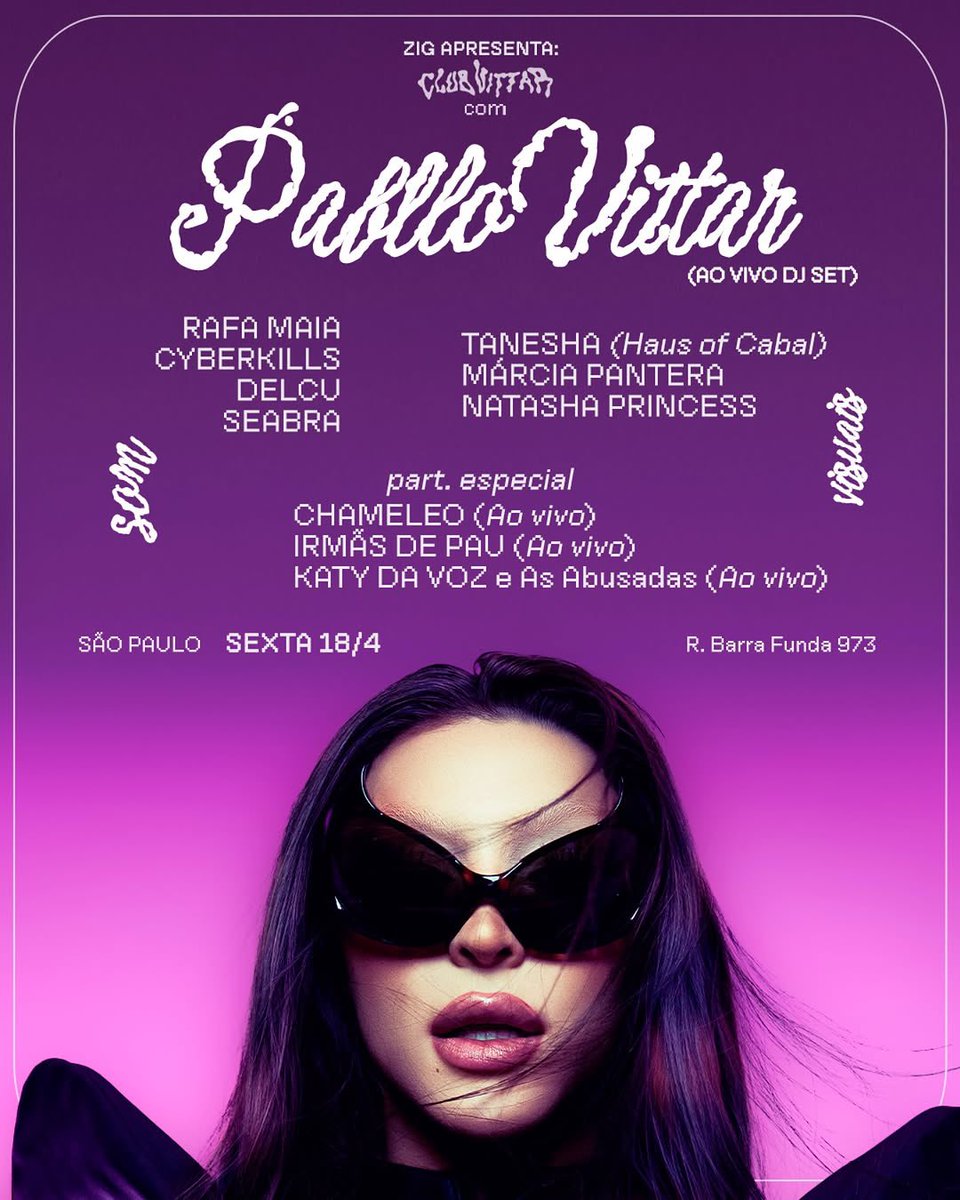 São Paulo, hoje tem Club Vittar 🪩 quem eu vejo lá?

🎟️ bit.ly/3G6YUjG