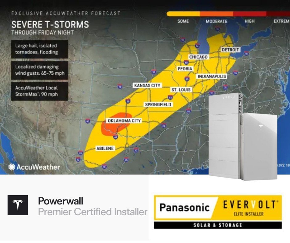 TheGreenPanel's tweet image. Michigan is gearing up for major storms today and throughout the weekend ⛈️

"Power Through Any Storm" with home battery backup storage energy 🏠🔋⚡️
#Powerwall #EverVolt
