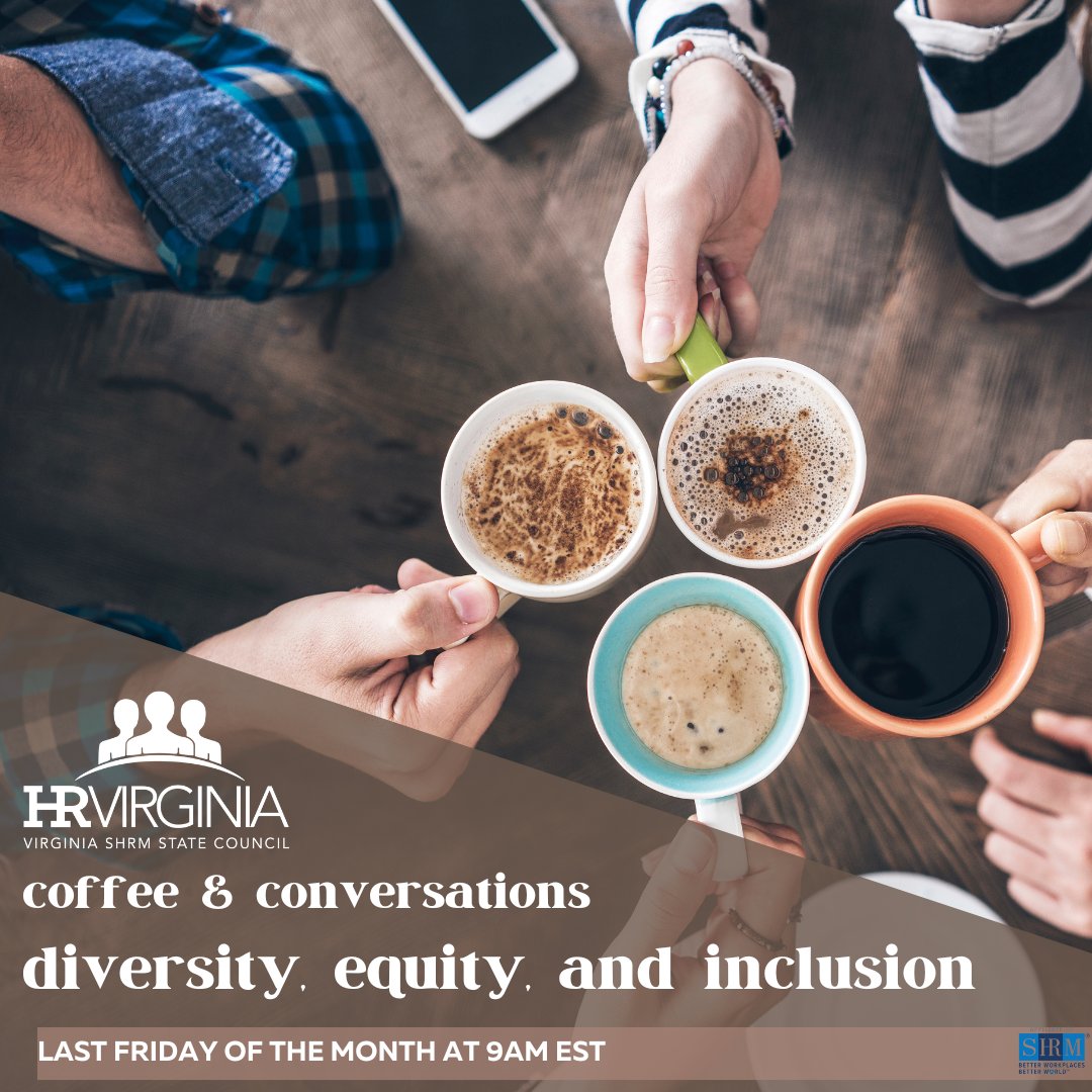 We're excited to host our next #DEI Coffee &amp; Conversations on 4/25! Click this link below and mark your calendar to join us on the last Friday of each month at 9am (EST) with your morning pick-me-up. We look forward to see you there! us06web.zoom.us/postattendee?m…