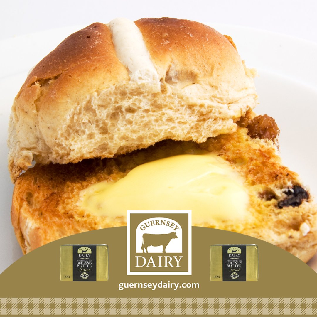 Nothing says Easter like hot cross buns slathered in rich, golden Guernsey butter!  Who else is enjoying this Easter treat? 🐣🥖🧈

Share with us how you enjoy your hot cross bun - plain? toasted? or with extra Guernsey Dairy butter?

#GuernseyButter # EasterIndulgence #LoveDairy