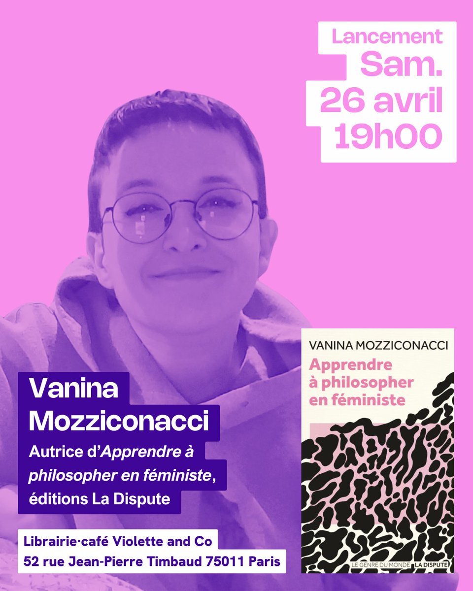 LANCEMENT
Samedi 26 avril, on vous attend nombreuxses à 19h pour le lancement du livre de Vanina Mozziconacci, à la librairie Violette &amp; Co !