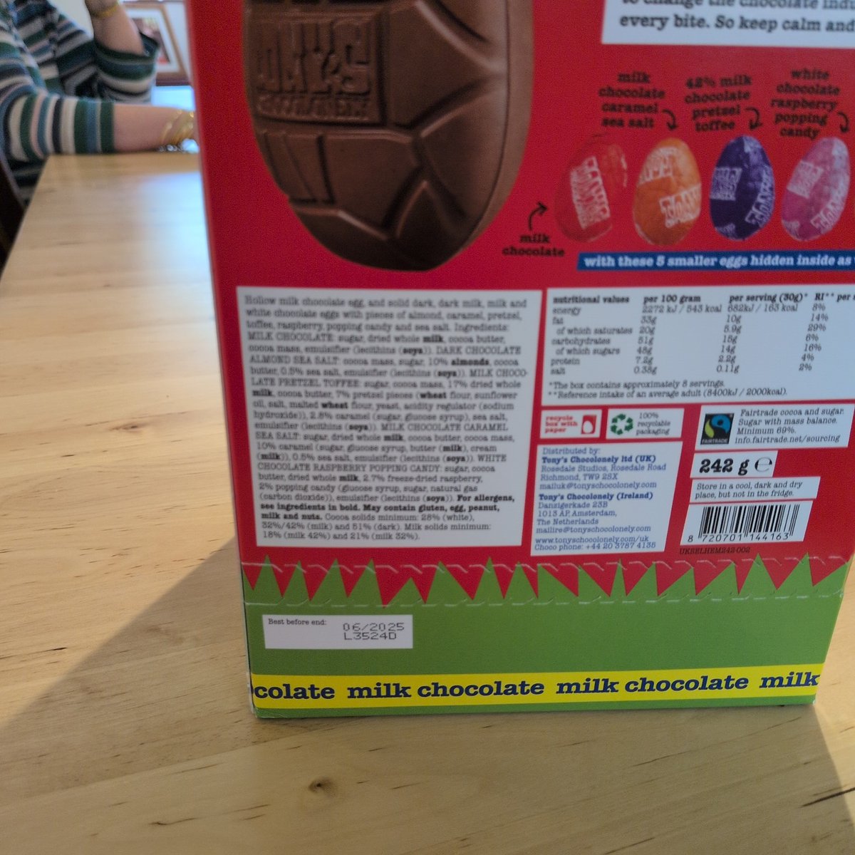 squidgemonster's tweet photo. @TonysChocoUK_IE I've sadly been affected by your egg recall. I was surprised that when searching, I came to a recall page for another product and was told my lot number was fine. It may be worth having a central page for recalls? Sorry this has happened to you over Easter ♥️ https://t.co/0D2YA2Zsce