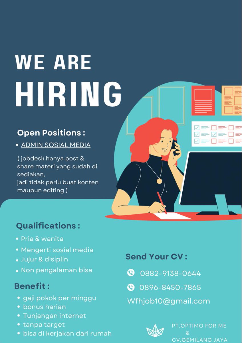 chellcois's tweet photo. mau kerja yang di rumah ajaa? aku ada solusinya #freelance #WorkFromHome #zonauang #zonajajan️️ #freelance https://t.co/rPIqx5AC7E