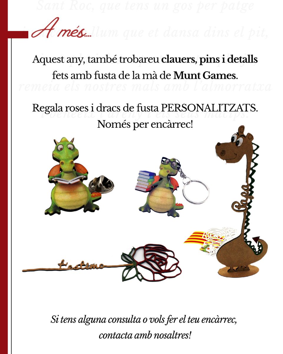 Aprofitant que queda ben poc per Sant Jordi🌹📖, us deixem informació sobre la nostra parada d'aquest any.

Esperem veure-us a tots i totes el dia 23 d'abril per gaudir junts la millor diada!🐉🤍❤️

#larosadelsmacips #santjordi2025