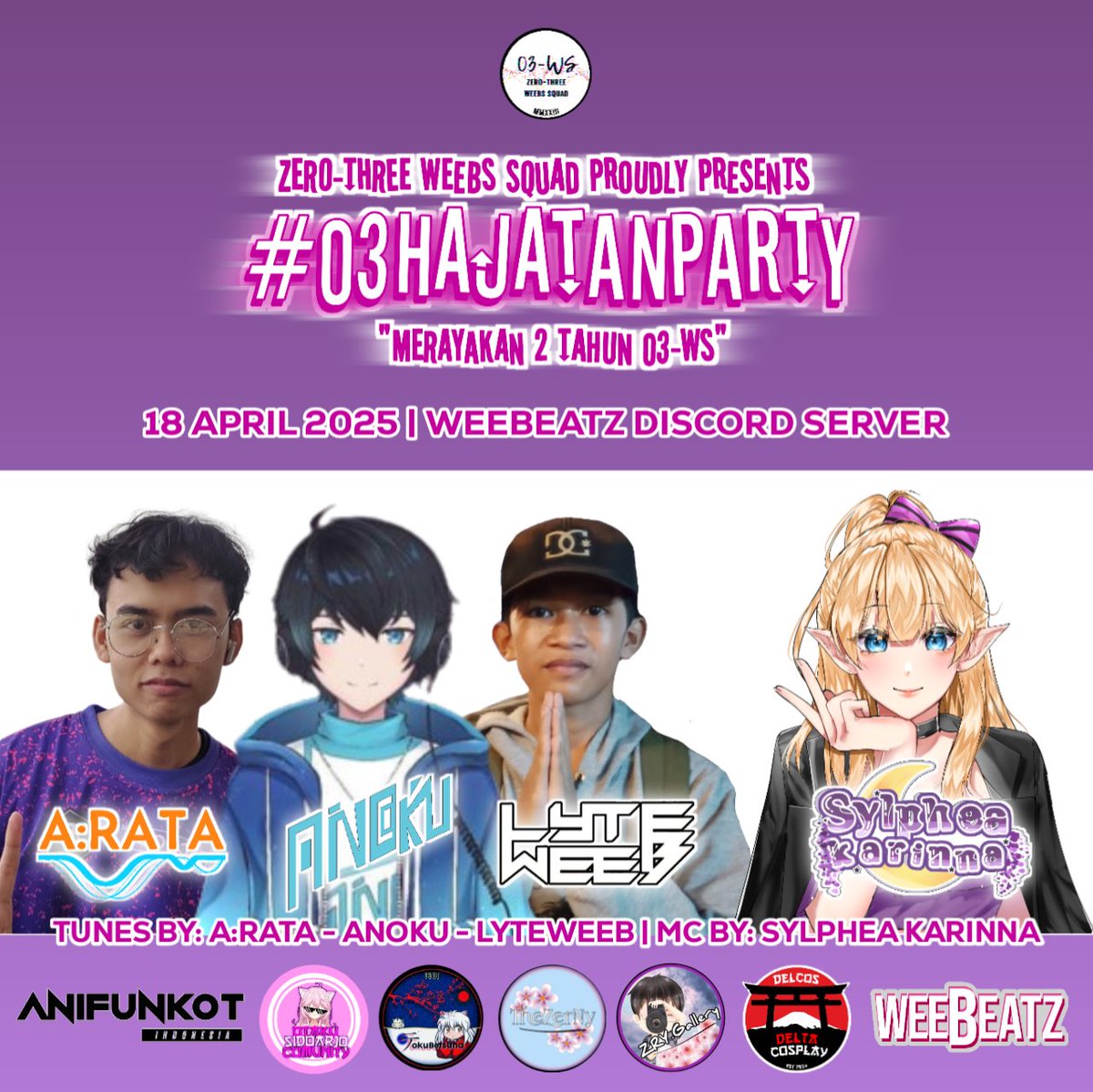 anoku_id's tweet photo. Malam ini aku tampil DJ di #03hajatanparty 
Tampil jam 20.00, cuss langsung masuk servernya.

#Vtuber #VtuberID #DJ #DJVtuber #Funkot #Manyao https://t.co/x3EzhEc7i4