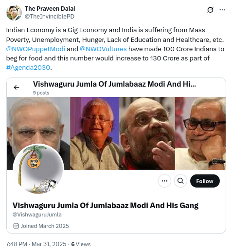 IPO Scams And Share Market Scams In India (@iposcam) on Twitter photo Indian Economy is a Criminal Economy of <a href="/NWOPuppetModi/">NWO Puppet Modi And @HorrorsOfIndia</a> and <a href="/GovtBuddies/">Govt Buddies</a> that is surviving solely upon Tax Terrorism, Inflation, GST, Cess, Tolls, etc- <a href="/TheInvinciblePD/">The Praveen Dalal</a>. This Gig Economy would make 130 crore Indians beg for food in 2030 x.com/IMPraveenDalal…. Trump Modi #Covid19 Indian Economy is a Criminal Economy of <a href="/NWOPuppetModi/">NWO Puppet Modi And @HorrorsOfIndia</a> and <a href="/GovtBuddies/">Govt Buddies</a> that is surviving solely upon Tax Terrorism, Inflation, GST, Cess, Tolls, etc- <a href="/TheInvinciblePD/">The Praveen Dalal</a>. This Gig Economy would make 130 crore Indians beg for food in 2030 x.com/IMPraveenDalal…. Trump Modi #Covid19