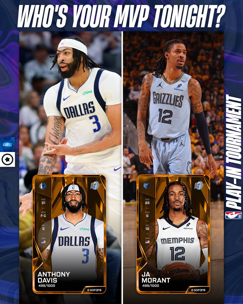 The @SorareNBA Championship Chase picks back up tonight with the battle of the 8 seed. Who's your MVP?

We'll be live at 12p et breaking down tonight's matchups and the first weekend of playoff action 🔗👇