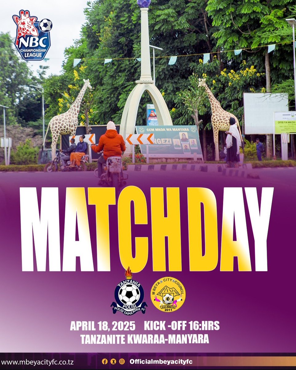 Mbeyacitycf's tweet photo. Karibu kwenye show za Mbeya city fc...kwa mara nyingine tena leo tunakiwasha hapa Babati Manyara saa 10 jioni.

#sisiniligikuu 
#mbeyacityfc https://t.co/P1QYiTlQ6p