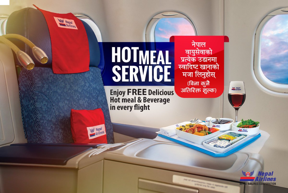 NepalAirlinesRA's tweet photo. HOT MEAL
SERVICE
Enjoy FREE Delicious Hot meal & Beverage
in every flight
#NepalAirlines #HotMeal #EveryFlight https://t.co/Orcf43R5ON
