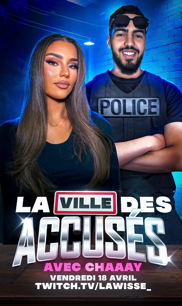 ⛓️ LA VILLE DES ACCUSÉS - CHAAAY ‼️

La première invitée du live 48 heures et féminine sur ma chaîne n’est autre que la merveilleuse Chaaay ! 

Ce soir, elle prendra place sur le banc des accusés dans La Ville des Accusés, avant d’enchaîner avec le grand retour du Mister Ville.