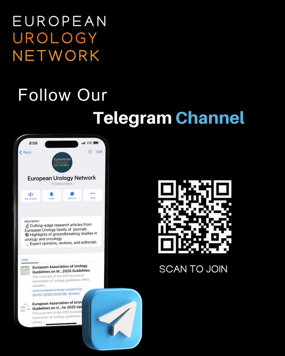 Follow us on Telegram for the latest updates from the European Urology family of journals — European Urology, European Urology Focus, European Urology Oncology, and European Urology Open Science.

Be the first to read new articles, editorials, special issues, and key