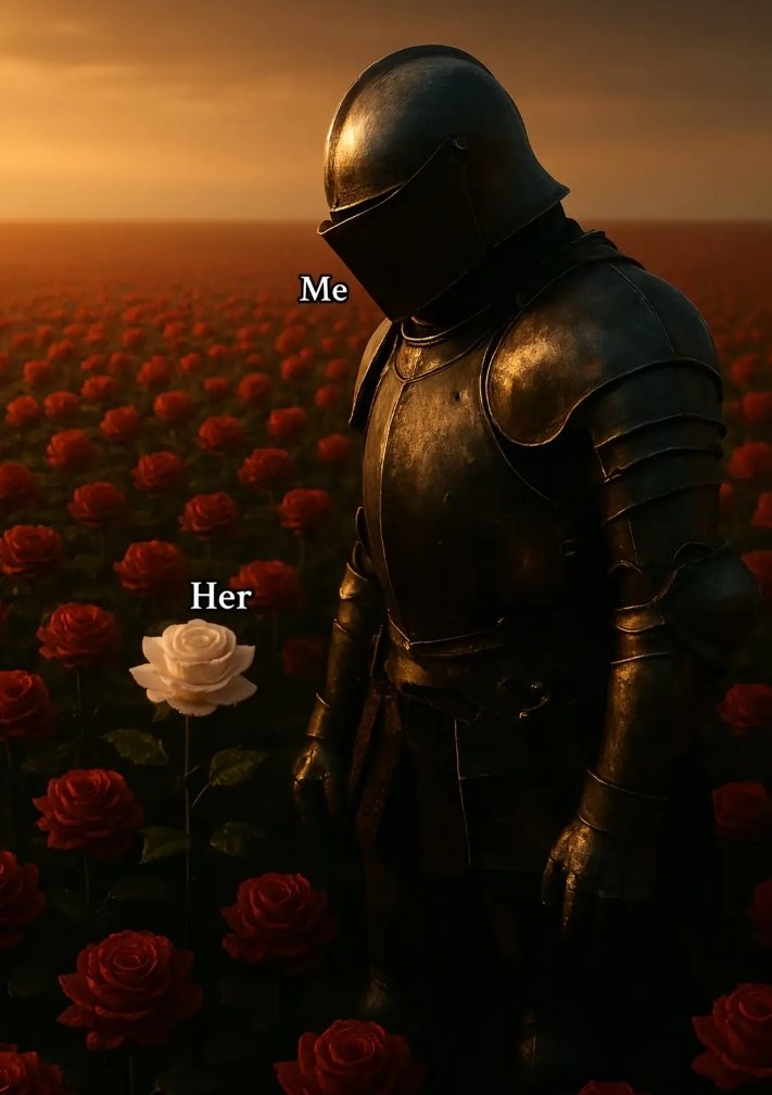 NightKnight_2's tweet photo. I am the knight who lost everything though forged in battle, I still couldn't win the war for her heart. ⚔️💔✨" https://t.co/FTt5kpb9w8