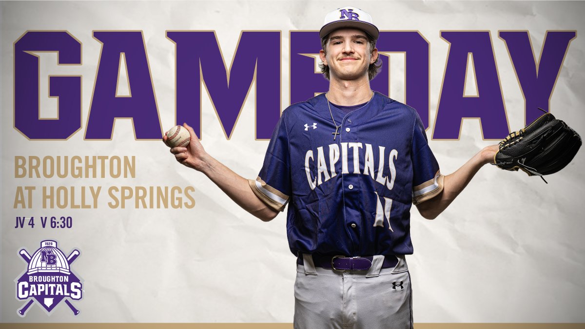 MRidelCreative's tweet photo. Broughton Caps baseball travels to Holly Springs today. https://t.co/kdEHHf4hnD