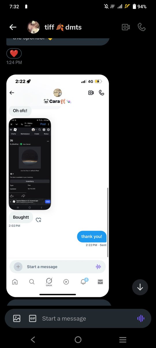 just received my robux from one of <a href="/tiffseols/">tiff 🍂 dmts</a> and <a href="/chiikawaismm/">🐼Cara🩰🍬🦪</a>'s giveaways! they were super patient the whole time, ty again!! <333

#puddingvouches