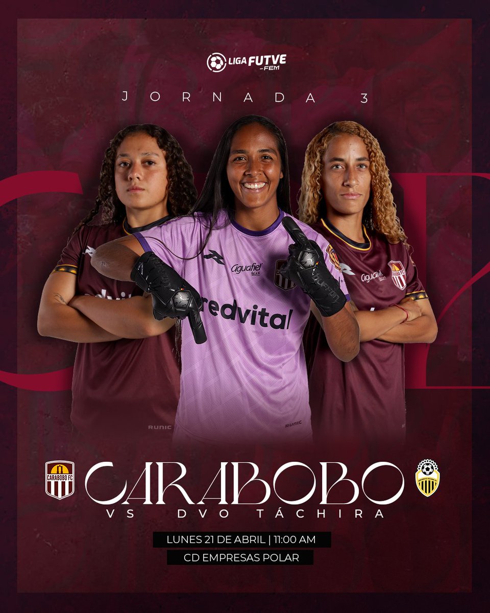 CaraboboFCFem's tweet photo. 𝙇𝙞𝙨𝙩𝙖𝙨 𝙥𝙖𝙧𝙖 𝙙𝙚𝙛𝙚𝙣𝙙𝙚𝙧 𝙣𝙪𝙚𝙨𝙩𝙧𝙖 𝙘𝙖𝙨𝙖🇱🇻

🆚 @Femenino_DTFC
🏆 @Ligafutvefem | Jornada 3
🗓 Lunes 21 04 - 11:00AM⌚
🏟️ CDD Empresas Polar, San Joaquín. 

¡𝑽𝒂𝒎𝒐𝒔, 𝑪𝒂𝒓𝒂𝒃𝒐𝒃𝒐! 🇱🇻

#LigaFUTVEFEM 
#MasGranate 
#CaraboboEsGranate https://t.co/RFgf7WHEkF