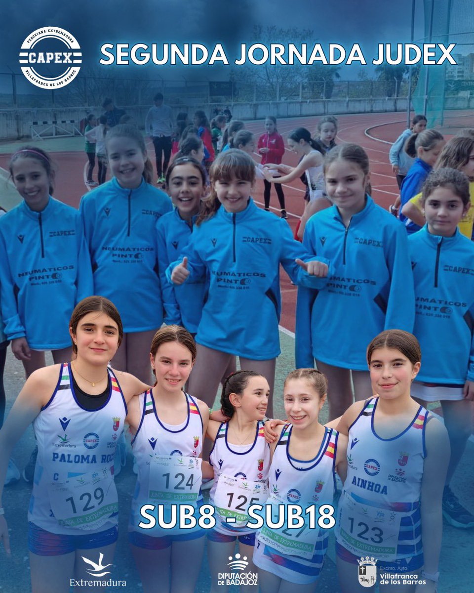 AtletismoCAPEX's tweet photo. 💥 JUDEX: Mucho más que una competición 💥
Nuestros jóvenes atletas volvieron a disfrutar del atletismo en estado puro en una nueva jornada de los JUDEX, la gran fiesta del deporte base en Extremadura.
#JUDEX #AtletismoBase #ValoresDeportivos #DisfrutarCompitiendo #SomosCantera https://t.co/dUufCZIeXm