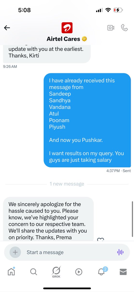 sonipramod21's tweet photo. @airtelindia @Airtel_Presence @airtelnews 10 people solving one problem or just to reply “update you later” https://t.co/jv8BMB6jmw
