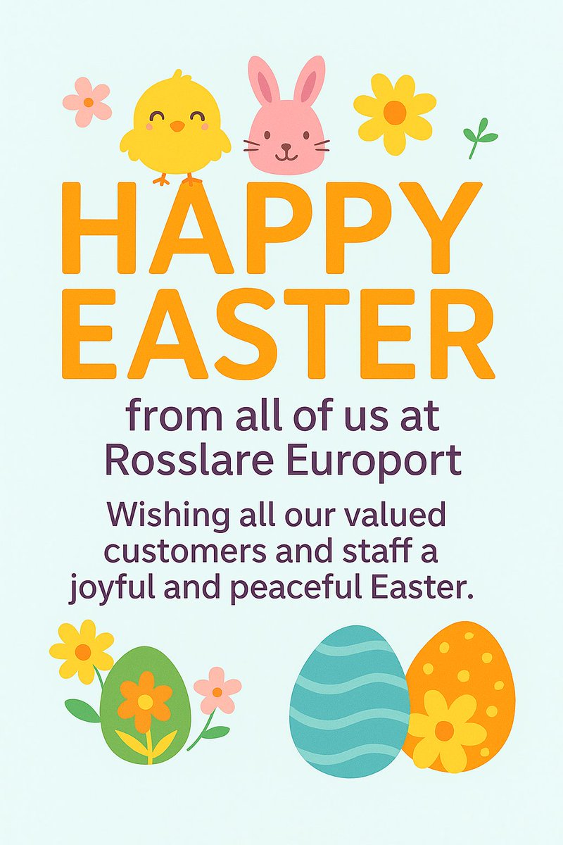 🌸🐣 Happy Easter from Rosslare Europort! 🐰🌼