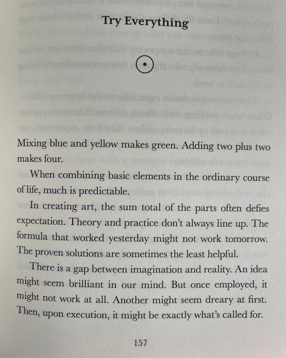 CariCole's tweet image. Try Everything 

Excerpt from The Creative Act by Rick Rubin, Page 157

Have a wildly creative weekend warriors!

#ArtistDevelopment  #IndieMusician #Songwriting #MusicMentor