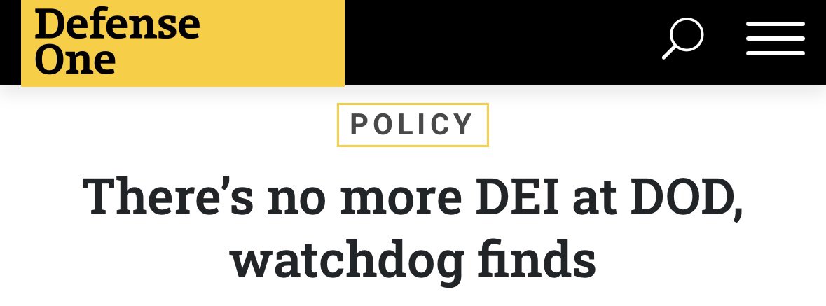 As we said from day one: DEI is DEAD at DOD.