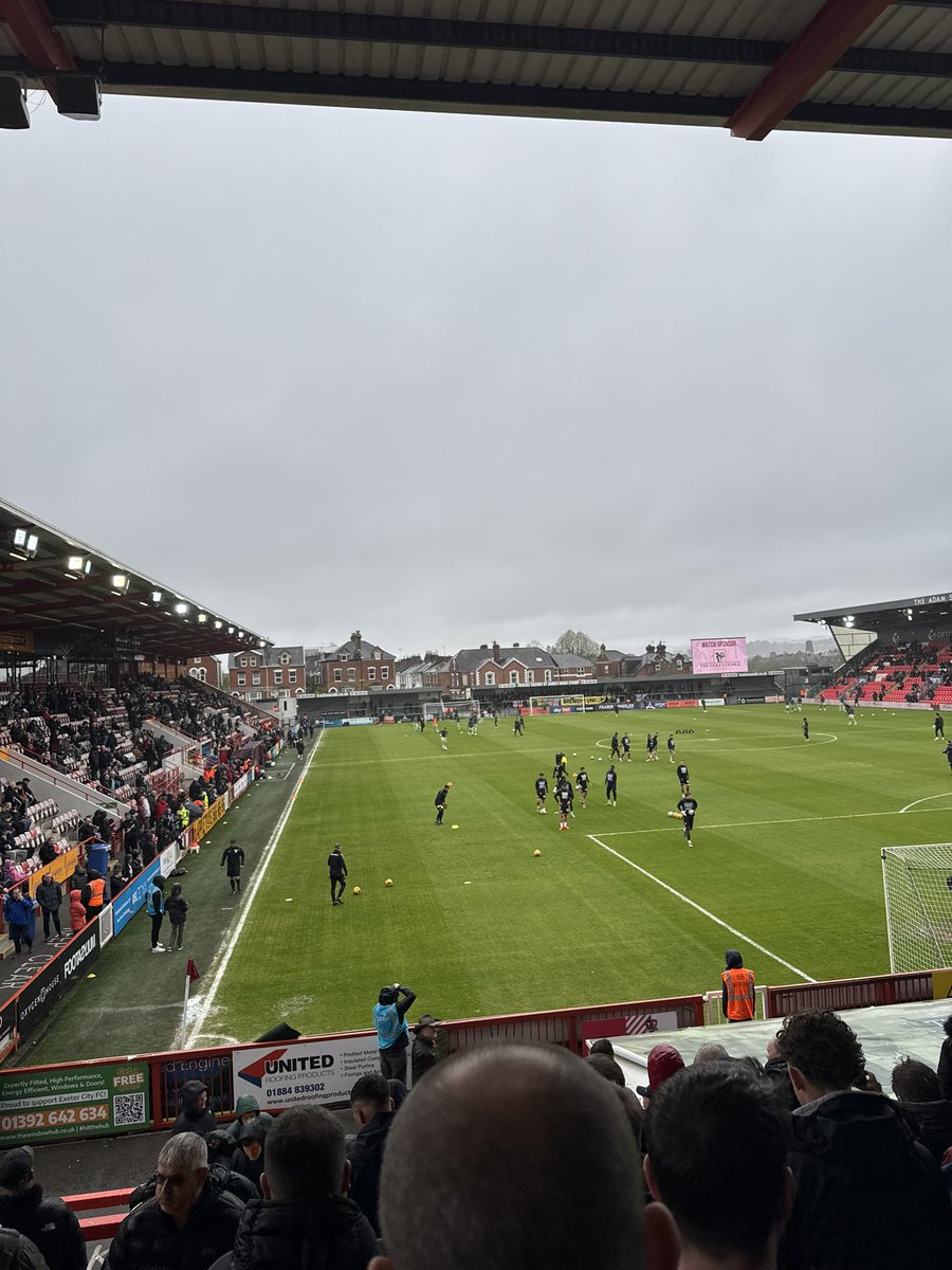 Soaking wet … what a day for a bit of old fashion footie in the rain !! 🌧️ <a href="/OfficialECFC/">Exeter City FC</a> ❤️❤️ #ECFC