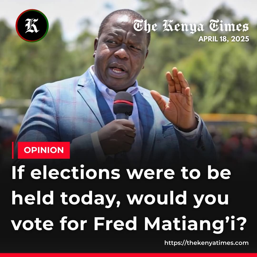Yes as long as that will send ruto packing then I will vote for Matiang'i