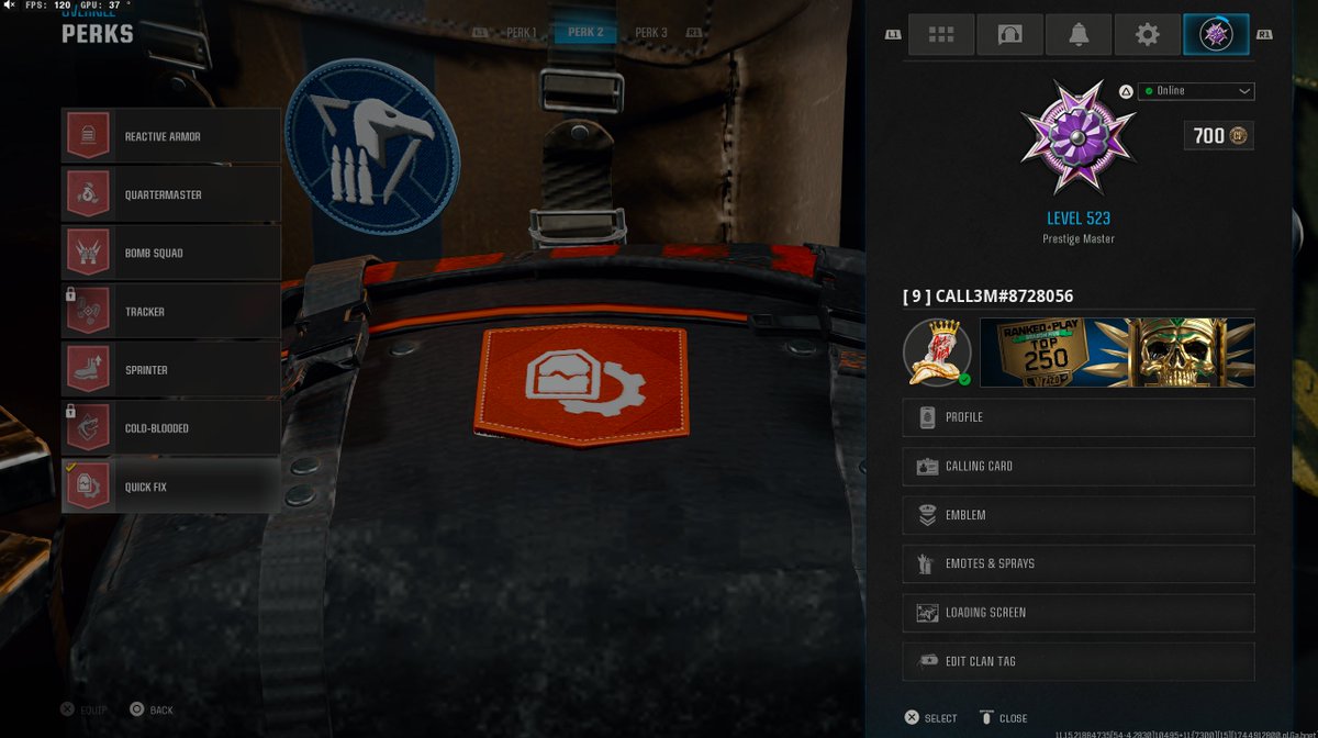 My tracker and cold blooded perk have been locked since pretty much release, I emailed <a href="/ATVIAssist/">Activision Support</a> to try get it resolved but they said they can't do anything but i heard streamers where getting there's fixed even on urzikstan ranked i had no tracker anyone having this issue ?