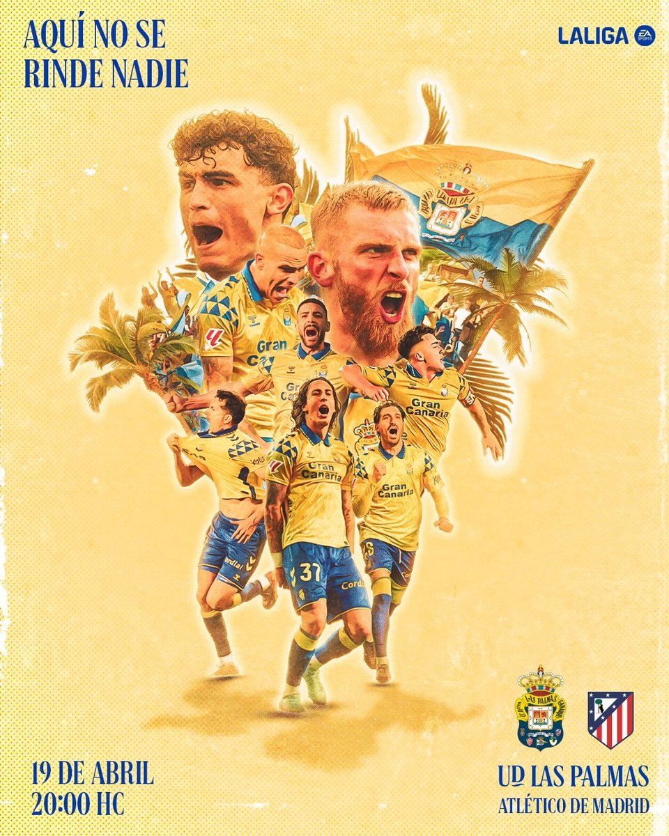 UDLP_Oficial's tweet photo. ⚽️ Matchday | Equipo + Afición. ¡Vamos con todo! 💛💙

⚔️ #LasPalmasAtleti  

#LaUniónHaceLasPalmas #LaUniónDePorVida #75AniversarioUD https://t.co/SMGgtaU5CK