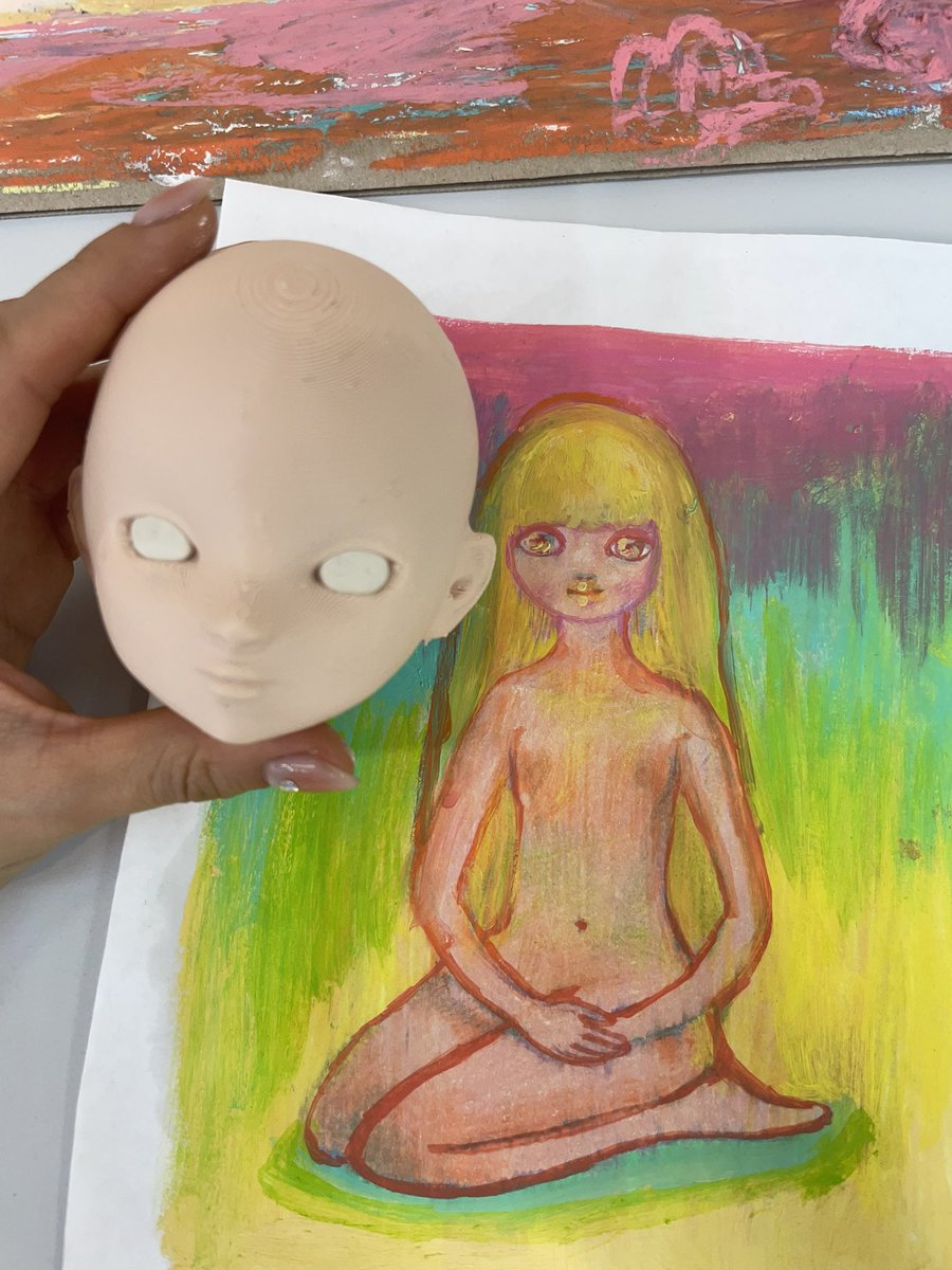 3D printed doll head🎀🌈