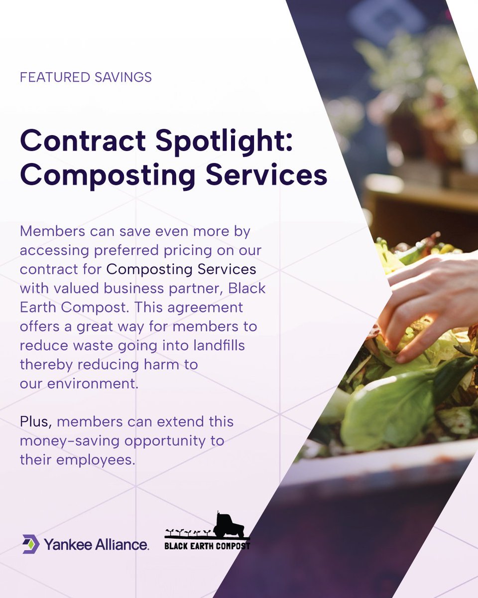 Yankee Alliance (@yankeealliance) on Twitter photo NEW contract for #EarthMonth! 🌱 We’ve partnered with <a href="/blackearthma/">Black Earth Compost</a> to provide composting services to our members. 💡Fact: If everyone in the US composted just their food waste, it would be equivalent to taking 7.8 million cars off the road. #gogreen #sustainability #composting NEW contract for #EarthMonth! 🌱 We’ve partnered with <a href="/blackearthma/">Black Earth Compost</a> to provide composting services to our members. 💡Fact: If everyone in the US composted just their food waste, it would be equivalent to taking 7.8 million cars off the road. #gogreen #sustainability #composting