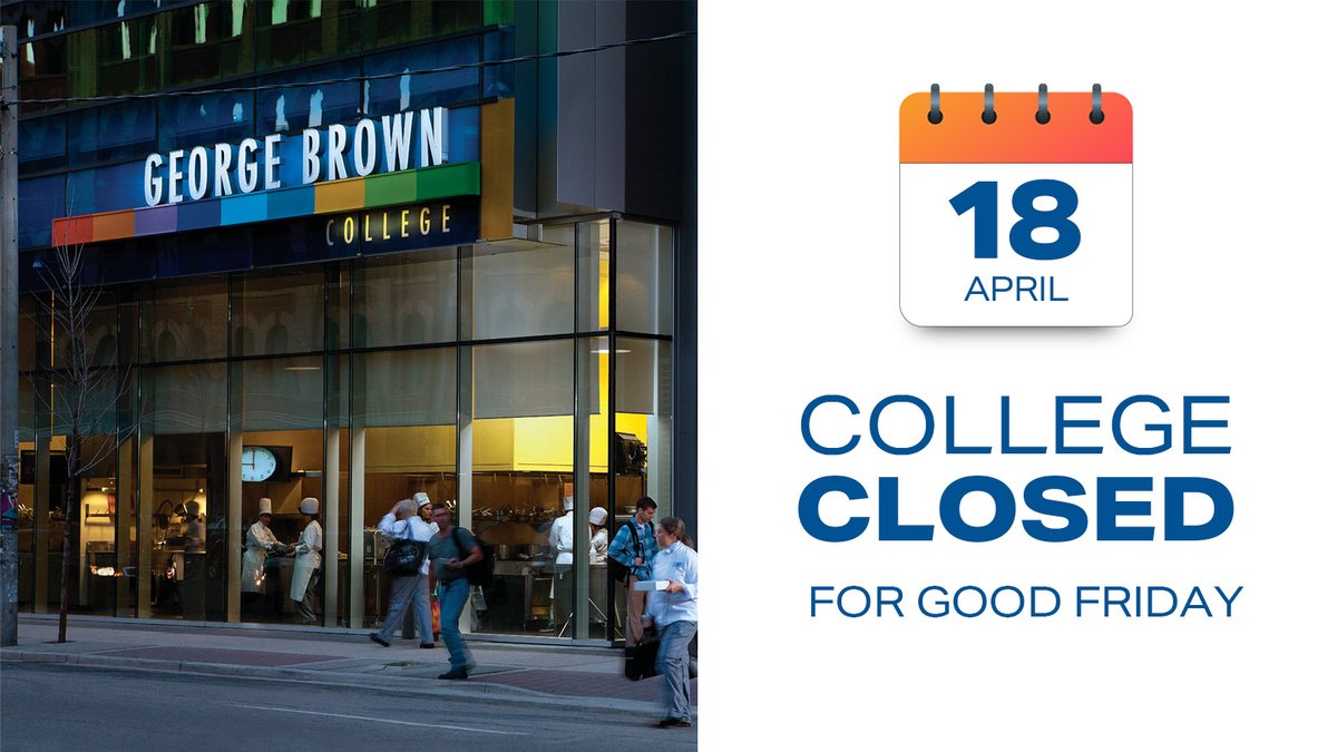 Reminder: All campuses will be closed this Good Friday. Enjoy the long weekend and stay safe! We’ll see you back on Monday. #College #Toronto #StudentLife