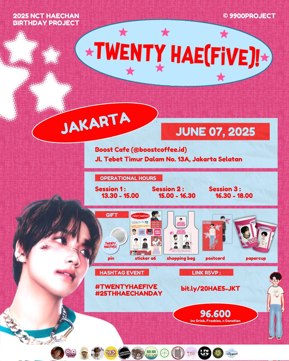 9900project's tweet photo. 🩷 𝙏𝙒𝙀𝙉𝙏𝙔 𝙃𝘼𝙀(𝙁𝙄𝙑𝙀) 🩵
Haechan at Twenty, Fivebing the Party!

Haechan Birthday Cafe Event ✨🎊

◉ Jakarta : https://t.co/BkTreO2TYQ
◉ Bandung : https://t.co/tyWqheD9wZ

✯ 7 June 2025

#TWENTYHAEFIVE
#25THHAECHANDAY
#HAECHAN #해찬 https://t.co/nQlcF4QGwH