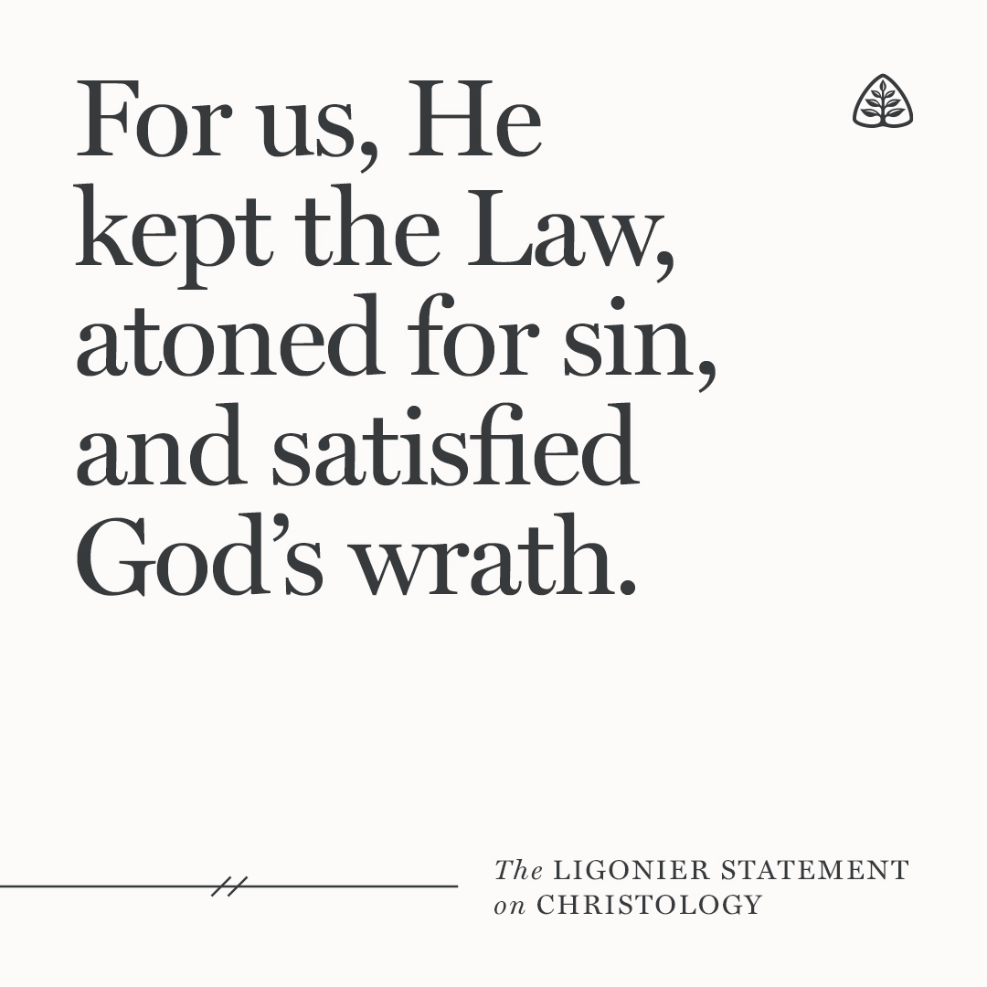 Ligonier's tweet photo. For us, He kept the Law, atoned for sin, and satisfied God’s wrath. 

Learn more at https://t.co/m7du5XsJGv. https://t.co/kxVtn0t68b