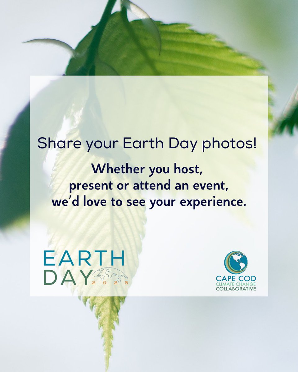 Cape Cod Climate Change Collaborative (@capecod_climate) on Twitter photo Inspired by Earth Day events across the Cape & Islands! 🌍 Check out our Earth Day newsletter: conta.cc/3YpFZXB
Send your event photos to info@capecodclimate.org to be featured!
#ClimateCollaborative #EarthDay #ClimateAction #Sustainability #EarthDayPhotos Inspired by Earth Day events across the Cape & Islands! 🌍 Check out our Earth Day newsletter: conta.cc/3YpFZXB
Send your event photos to info@capecodclimate.org to be featured!
#ClimateCollaborative #EarthDay #ClimateAction #Sustainability #EarthDayPhotos