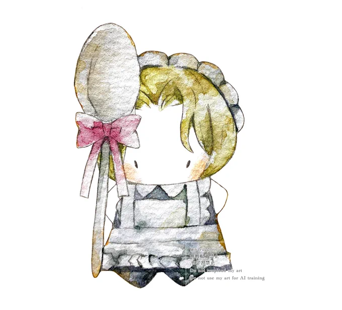 #透明水彩ちいさなちいさなメイドさん 
