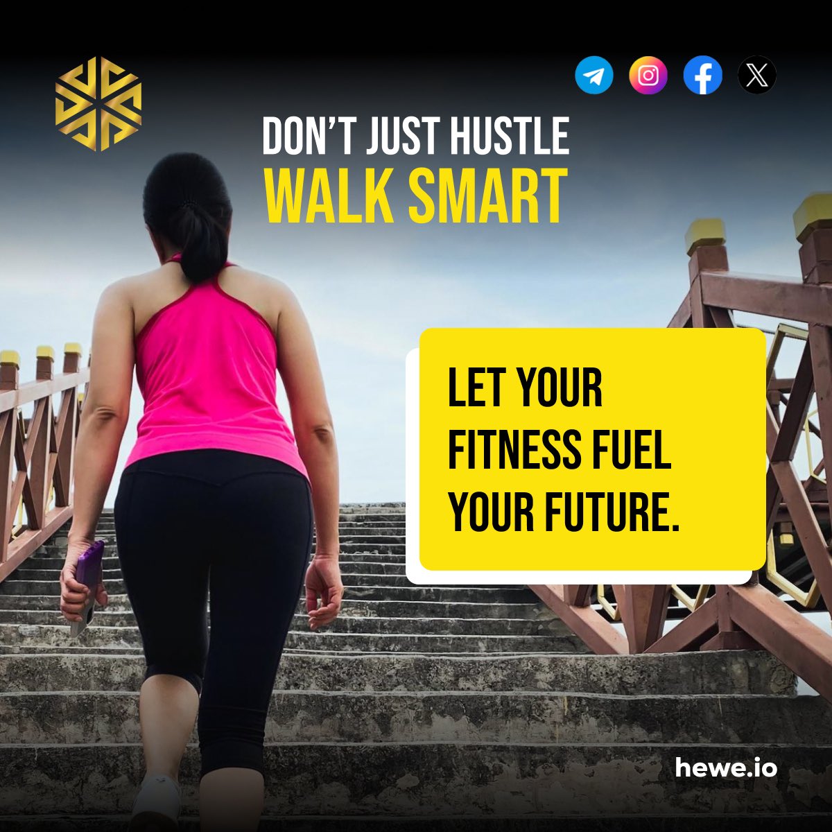 heweofficial's tweet photo. Don’t just hustle. Walk smart.

Your steps can earn crypto today, and build your future tomorrow.

#HEWE #WalkToEarn #FitnessToFinance #SmartMoves #HeXP https://t.co/4XTtLtrmdh