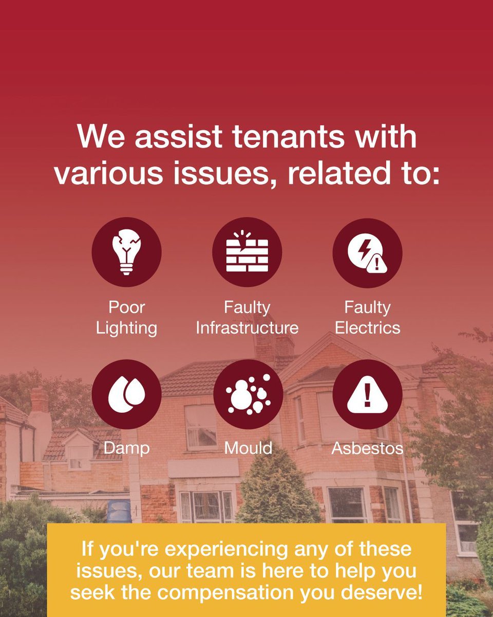 MarkReynoldsSol's tweet photo. If you’re living in poor conditions &amp; your landlord isn’t taking action, you’re not alone &amp; you don’t have to suffer in silence 🏚️❌

From damp and mould to structural issues, we’ll fight to get you the justice you deserve.

📞 0800 002 9577

#housingdisrepairclaim #lawfirm https://t.co/F2VAhJFRr4