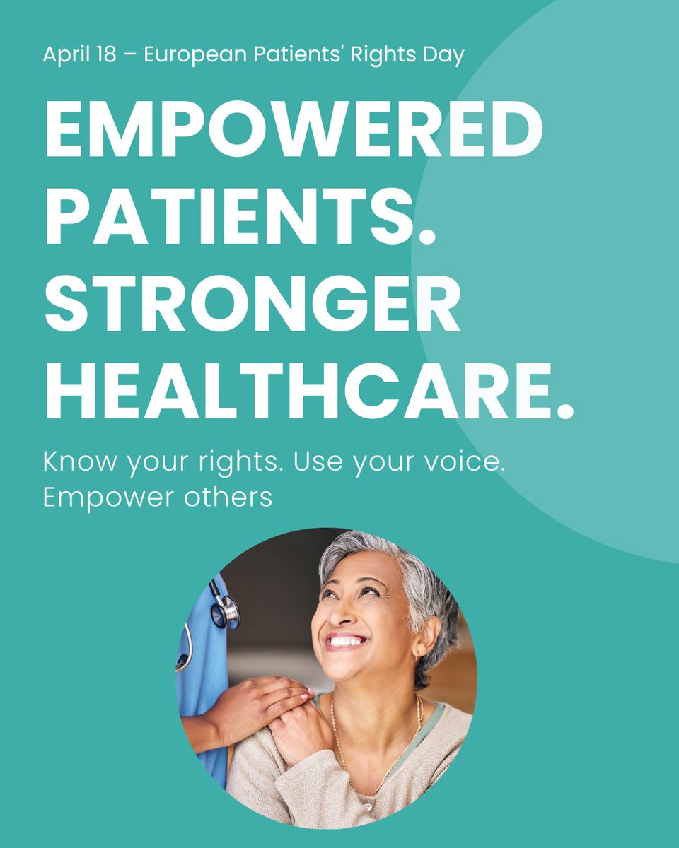 This #EuropeanPatientsRightsDay, remember: when patients know their rights, they become active partners in their care. 🩺 Empowerment is more than knowledge—it’s action, voice, and choice.

#PatientEmpowerment #HealthEquity #DignityInCare #InformedCare