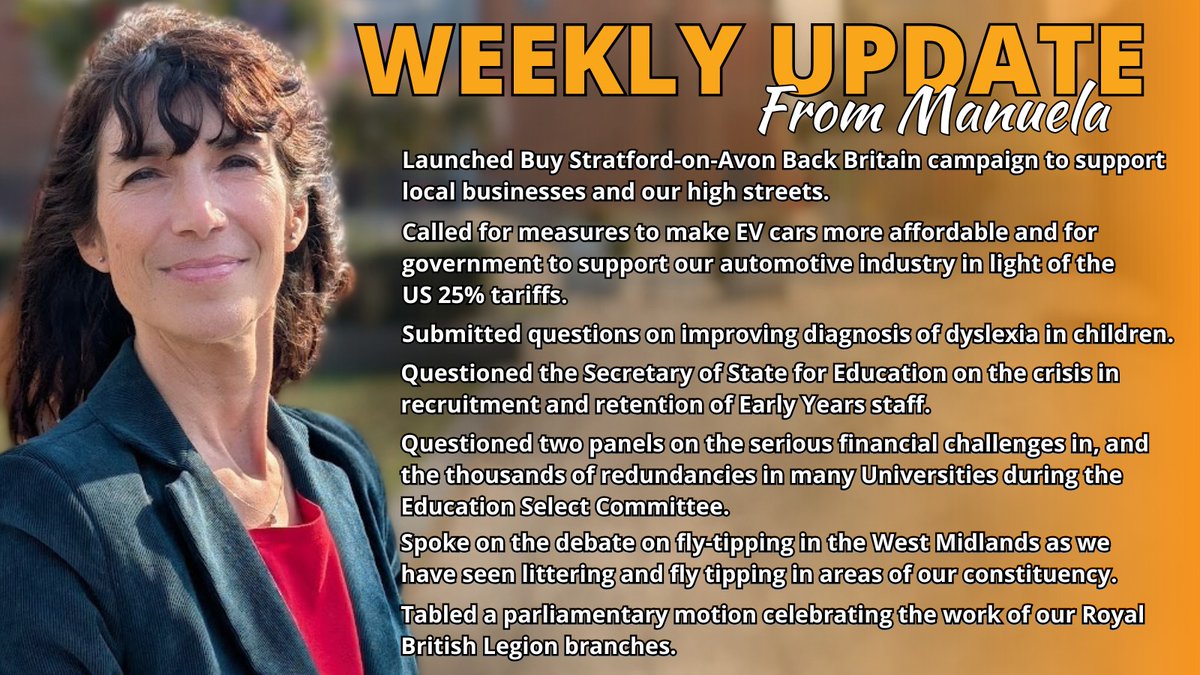 Hello 👋 Stratford-on-Avon constituency, this is what I have been up to last week 👇