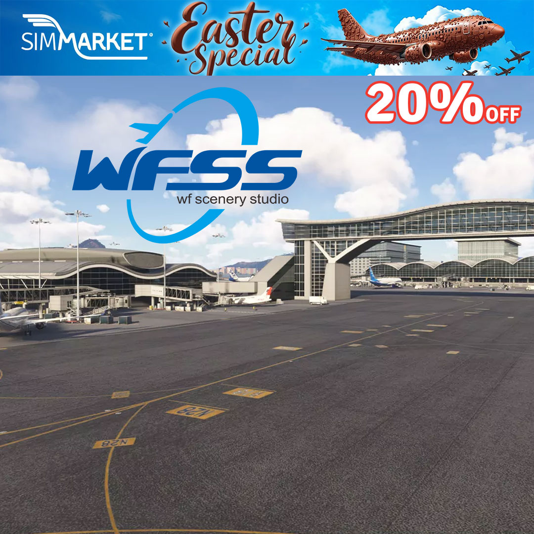 simflight's tweet photo. ✈️ WF Scenery Studio – 20% OFF ! 🐣 Easter Special
Top-quality Asian airports are now 20% OFF with WF Scenery Studio at SIMMARKET!
🗓️Deal ends May 7, 2025
🛒 https://t.co/fxSakX7Gsd
⭐ Featured: VHHH Hong Kong MSFS & more for MSFS24/20
#SIMMARKET #Easter #WFSS #WFscenerystudio https://t.co/BiaNw4Vnto