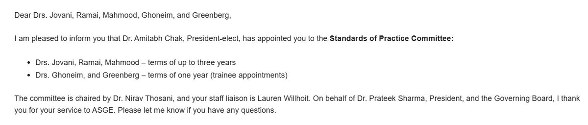 JovaniManol's tweet image. It is an honor to have been appointed to @ASGEendoscopy Standard of Practice Committee.
Thank you Dr. @iGUT_Houston Dr. Prateek Sharma and Dr. @ChakAmitabh.
I look forward to working with world-class physicians and scholars.