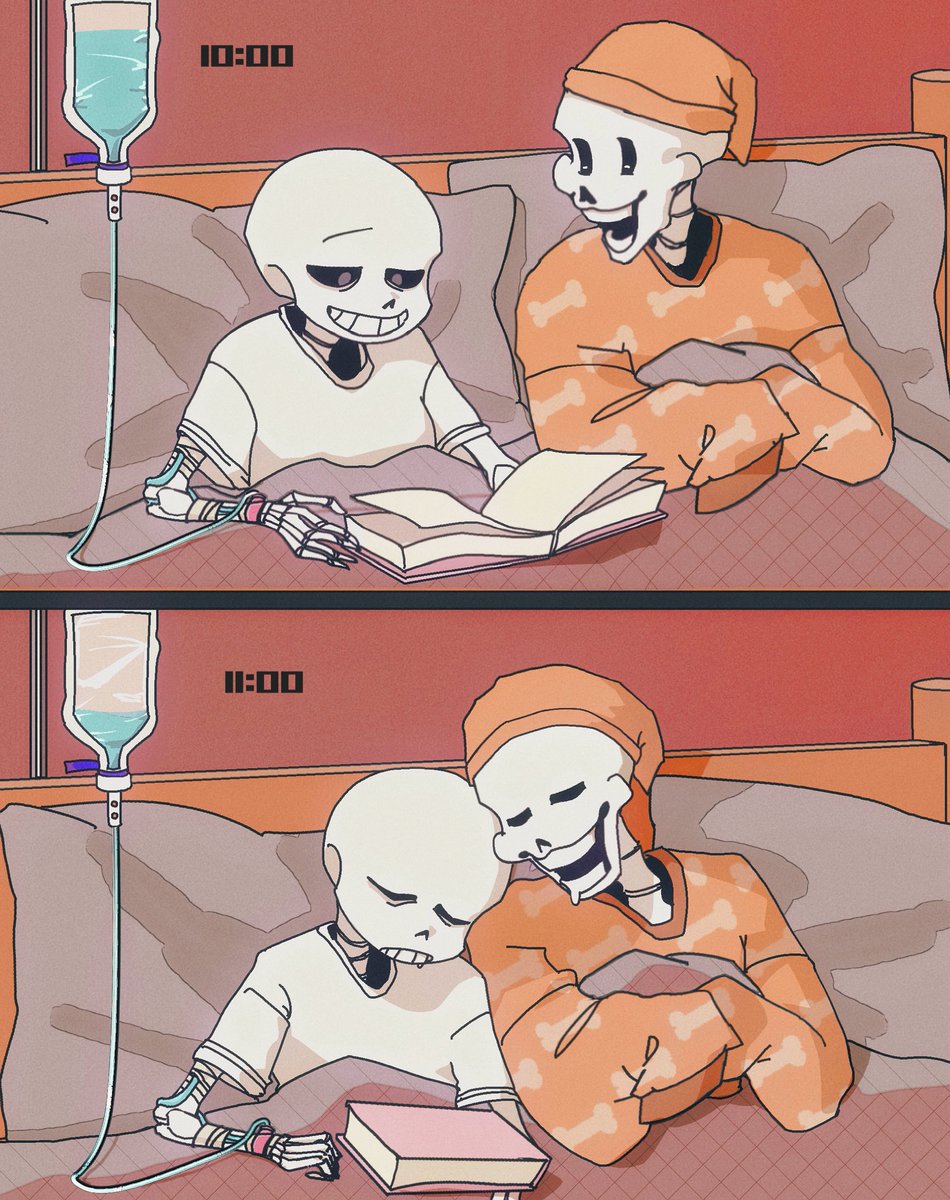 是我的…一个特殊的故事背景下的兄弟！应该可以被称之为au，名称是Petrichor clung
#Papyrus #sans #undertaleAU #undertale #骨兄弟