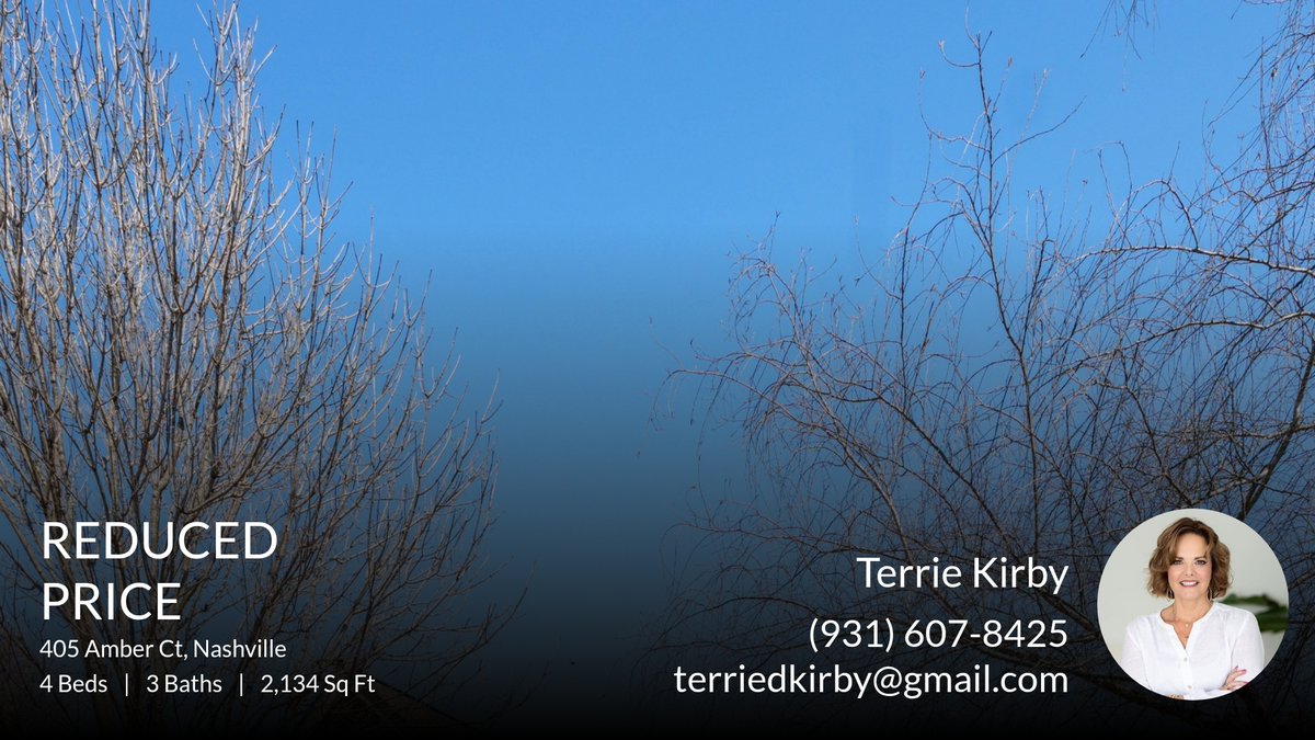 terrietime24's tweet photo. 📍 Reduced Price 📍 This recently reduced home at 405 Amber Ct in Nashville won't last long, so, don't wait to set up a showing! Reach out here or at (931) 607-8425 for more information!

Terrie Kirby
Kirby Group... https://t.co/NMOAQWWY20 https://t.co/PeBUI8cA0t
