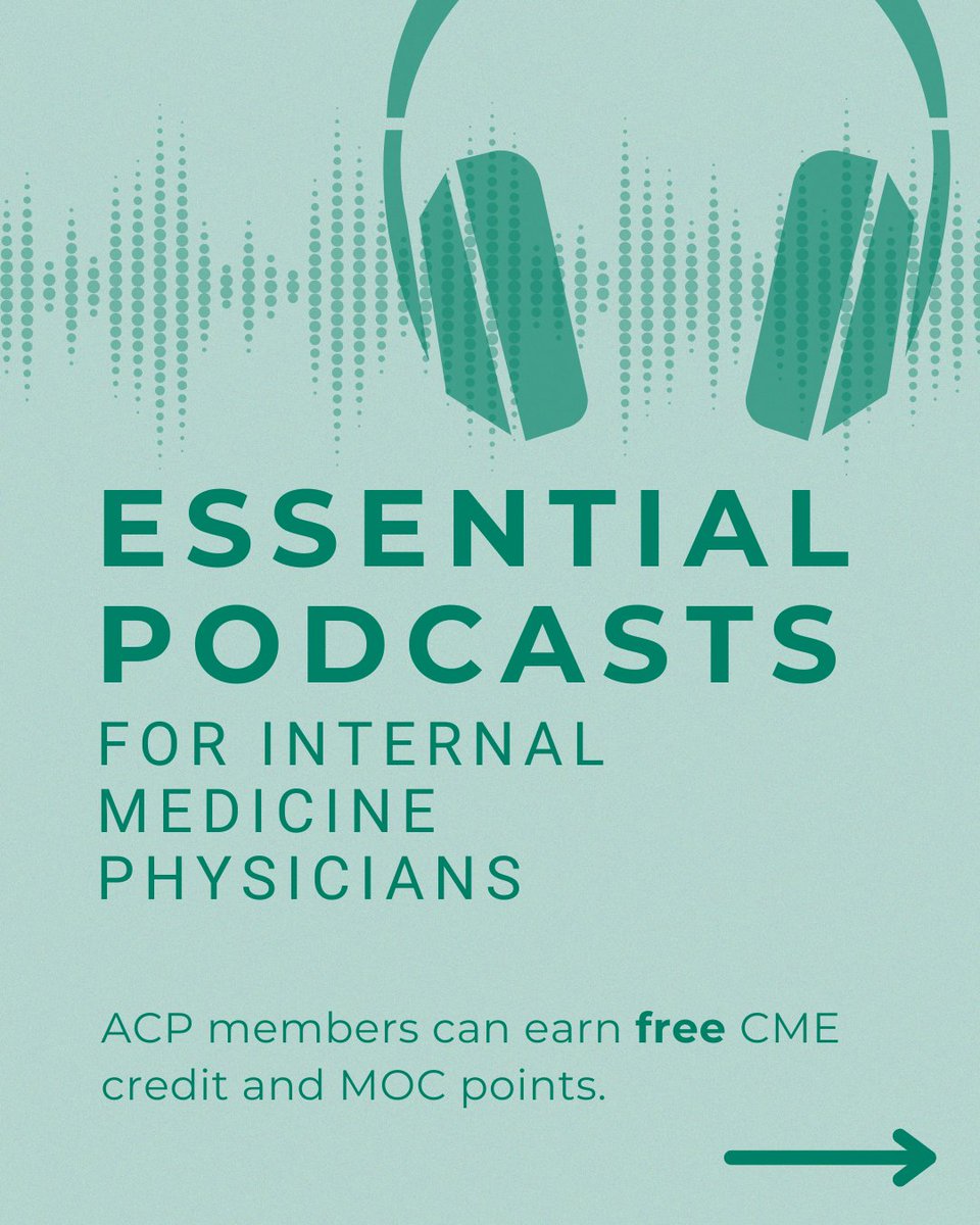 ACP_DCchapter's tweet image. 🎧 Stay sharp with must-listen podcasts for Internal Medicine physicians!
From hot topics in patient care to the latest clinical updates, these episodes keep you informed and offer CME credits + MOC points for ACP members.

Start listening today 👉 l8r.it/afEh