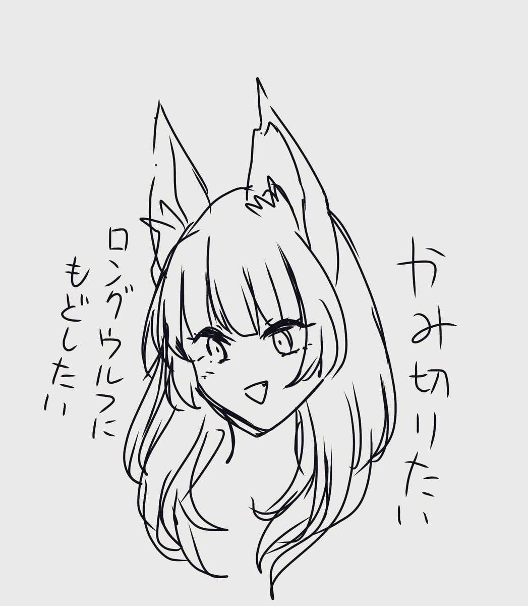 髪切りたくて描いた落書きウルフイメージしたけど狐みたい笑
伏見稲荷大好き女だし狐でいいか 