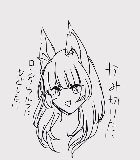 髪切りたくて描いた落書きウルフイメージしたけど狐みたい笑
伏見稲荷大好き女だし狐でいいか 