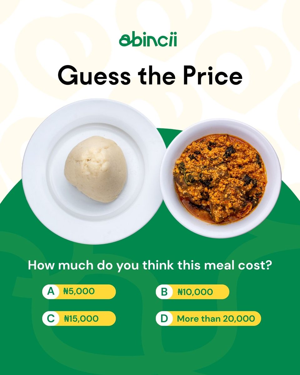 ABINCII_'s tweet photo. A little birdie mentioned that a plate of this is sold at N15k in some areas in Nigeria 

We want to know if this is true?

How much a good plate of Egusi soup is sold in your area 🫠

#Abincii 
#restaurantmanagementsoftware
#nigeriarestaurants 
#africanrestaurants 
#nigerianfood https://t.co/KgmHMMrKcJ