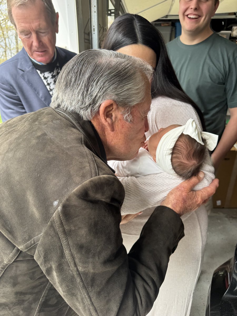 My great granddaughter, Mia Marie, and her very first bath. A great grandfather, grandmother, mother and dog Honey all together watching. I think she could become an Olympic swimmer! Her great grandmother, Vivienne, not only excelled at golf but also swimming, particularly the